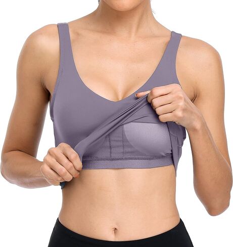 ATTRACO Workout Tops for Women Longline Sports Bras Medium Support Athletic Yoga Tank Top in Saudi Arabia