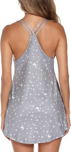 Samring Sexy Lingerie Sleepwear for Women Chemises V-Neck Full Slip Babydoll Nightgown Dress S-XXL in Kuwait