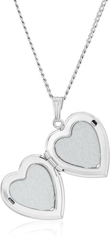 مجموعة أمازون قلادة من الفضة الإسترليني المصقولة على شكل قلب in Kuwait