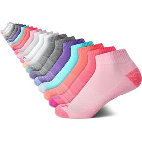 Avia Girls' Socks - 20 Pack Performance Cushion Quarter Cut Socks