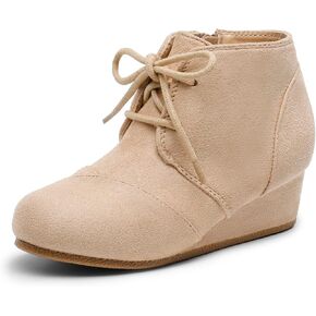 أحذية DREAM PAIRS للفتيات بكعب عريض منخفض وسحاب جانبي أحذية طويلة للكاحل للأطفال الصغار/الأطفال الصغار/الأطفال الكبار in Kuwait