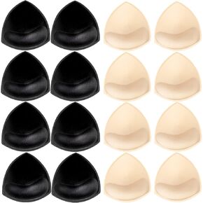 Hicdaw 6-8 Pairs Bra Pads Inserts Bra Cups Insert Sports Bra Pad Insert Sew in Bra Cups for Women