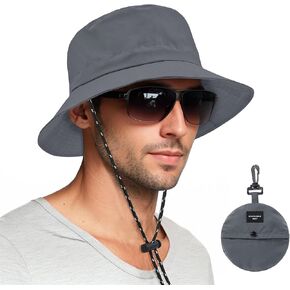 Bucket hat for Women Men Waterproof Wide Brim Sun Hats Foldable Boonie Safari Fishing Hiking Beach Hats in Saudi Arabia