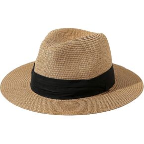 Jastore Little Kids Girls Boys Summer Fedora Straw Hat Wide Brim Floppy Beach Sun Visor Hat in Kuwait