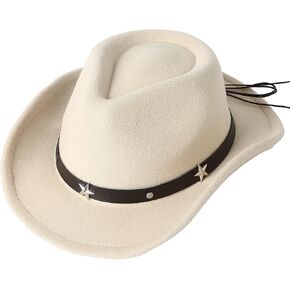 Lanzom Kids Girls Boys Cowboy Cowgirl Hat with Buckle Belt Toddlers Felt Western Hat