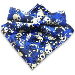 مجموعة ربطات عنق على شكل جمجمة من QCWQMYL للرجال في حفلة الهالوين بجيب مربع وربطة عنق مربعة in Kuwait