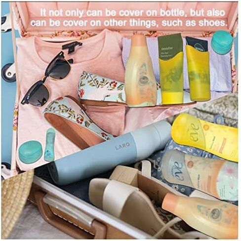 12 Pack Multi Sizes Silicone Bottle Covers, Travel Accessories Must Haves, Cruise Ship Essentials, Travel Size Toiletries,Travel Essentials for Women Men,Travel Gadgets, Elastic Sleeves for leak proof in Saudi Arabia