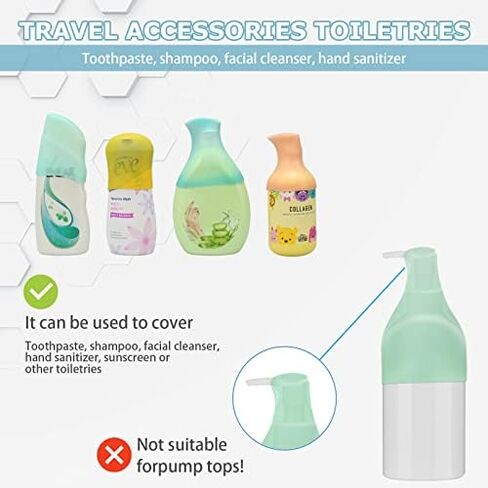 12 Pack Multi Sizes Silicone Bottle Covers, Travel Accessories Must Haves, Cruise Ship Essentials, Travel Size Toiletries,Travel Essentials for Women Men,Travel Gadgets, Elastic Sleeves for leak proof in Saudi Arabia