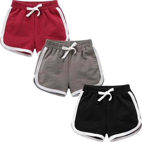 3 Pack Little Big Girls Running Athletic Cotton Shorts Toddler Kids Workout Dance Dolphin Short in Kuwait