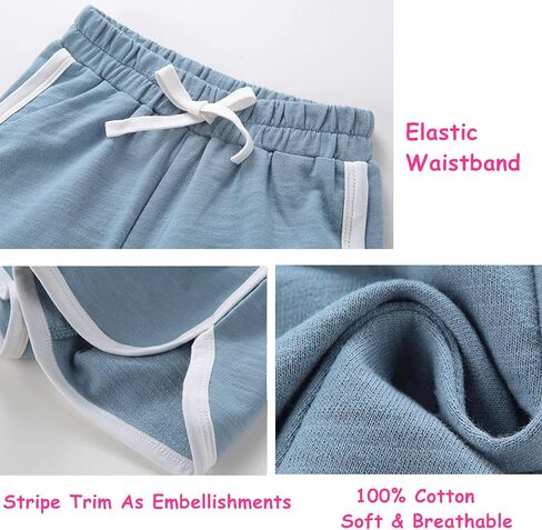 3 Pack Little Big Girls Running Athletic Cotton Shorts Toddler Kids Workout Dance Dolphin Short in Kuwait