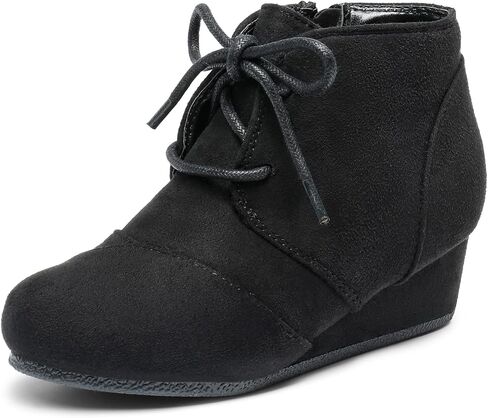 أحذية DREAM PAIRS للفتيات بكعب عريض منخفض وسحاب جانبي أحذية طويلة للكاحل للأطفال الصغار/الأطفال الصغار/الأطفال الكبار in Kuwait