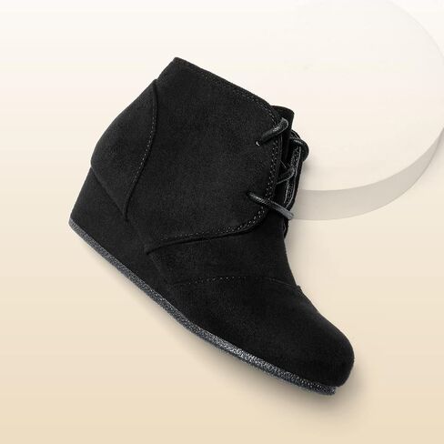 أحذية DREAM PAIRS للفتيات بكعب عريض منخفض وسحاب جانبي أحذية طويلة للكاحل للأطفال الصغار/الأطفال الصغار/الأطفال الكبار in Kuwait