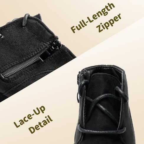 أحذية DREAM PAIRS للفتيات بكعب عريض منخفض وسحاب جانبي أحذية طويلة للكاحل للأطفال الصغار/الأطفال الصغار/الأطفال الكبار in Kuwait