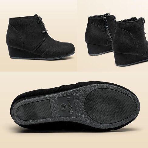 أحذية DREAM PAIRS للفتيات بكعب عريض منخفض وسحاب جانبي أحذية طويلة للكاحل للأطفال الصغار/الأطفال الصغار/الأطفال الكبار in Kuwait