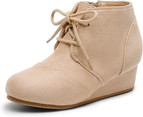 أحذية DREAM PAIRS للفتيات بكعب عريض منخفض وسحاب جانبي أحذية طويلة للكاحل للأطفال الصغار/الأطفال الصغار/الأطفال الكبار in Kuwait