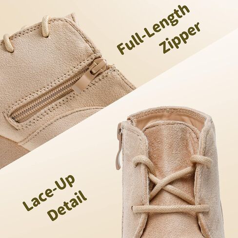 أحذية DREAM PAIRS للفتيات بكعب عريض منخفض وسحاب جانبي أحذية طويلة للكاحل للأطفال الصغار/الأطفال الصغار/الأطفال الكبار in Kuwait