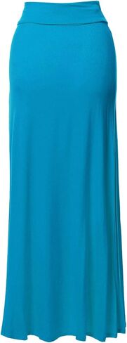 Women's Stylish Fold Over Flare Long Maxi Skirt in Kuwait