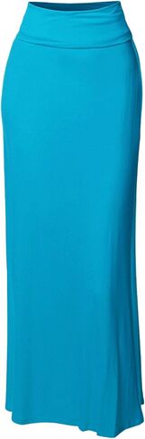 Women's Stylish Fold Over Flare Long Maxi Skirt in Kuwait