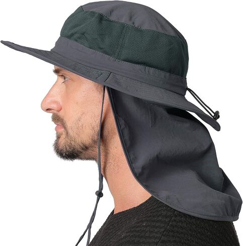 JORMATT Unisex Sun Hat with Neck Flap Cover Fishing Safari Cap Neck Protection,UPF 50+ in Saudi Arabia