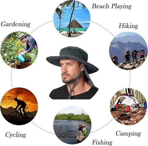 JORMATT Unisex Sun Hat with Neck Flap Cover Fishing Safari Cap Neck Protection,UPF 50+ in Saudi Arabia
