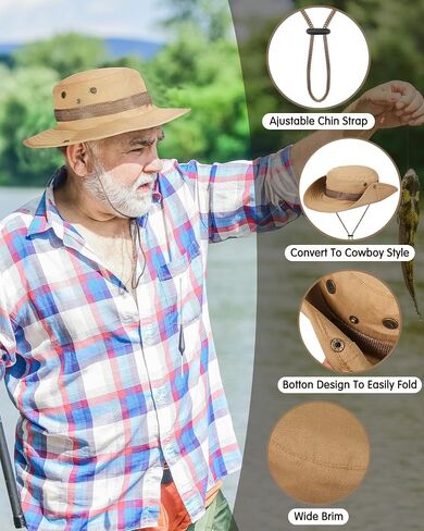 قبعات Coume Safari Boonie كبيرة الحجم قبعات صيد بحافة واسعة للرجال والنساء قبعة مموهة Boonie لرحلات السفاري والمشي لمسافات طويلة العسكرية in Kuwait