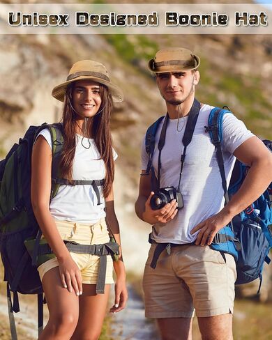 قبعات Coume Safari Boonie كبيرة الحجم قبعات صيد بحافة واسعة للرجال والنساء قبعة مموهة Boonie لرحلات السفاري والمشي لمسافات طويلة العسكرية in Kuwait