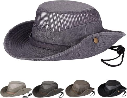 Obling Sun Hat, Fishing Hat UPF 50 Wide Brim Bucket Hat Safari Boonie Hat in Kuwait