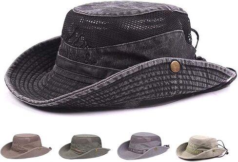 Obling Sun Hat for Men Women, Fishing Hat UPF 50 Wide Brim Bucket Hat Safari Boonie Hat in Kuwait