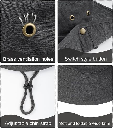 Zylioo XXL Boonie Hat for Big Heads, Wide Brim Sun Hat with Chin Strap in Kuwait