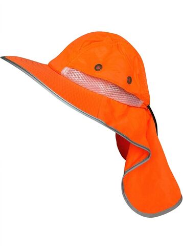 Men High Visibility Sun Hat with Neck Flap Wide Brim Boonie Hat Bucket Cap Packable Adjustable in Saudi Arabia