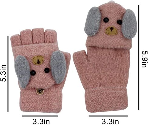 Unisex Thick Plush lined Gloves with String Squeeze Sound Christmas Elk Pattern for Toddler Kids Winter Knit Mittens(0 to 4Y) in Kuwait