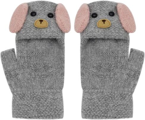 Unisex Thick Plush lined Gloves with String Squeeze Sound Christmas Elk Pattern for Toddler Kids Winter Knit Mittens(0 to 4Y) in Kuwait