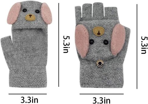 Unisex Thick Plush lined Gloves with String Squeeze Sound Christmas Elk Pattern for Toddler Kids Winter Knit Mittens(0 to 4Y) in Kuwait