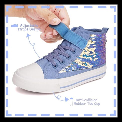 Toandon Kids Adorable Fashion High Top Casual Canvas Sneakers in Kuwait