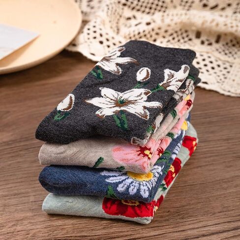 جوارب Xiaomaizi النسائية اللطيفة والمبتكرة غير الرسمية، جوارب ملونة مضحكة منقوشة من القطن للكاحل مقاس 6-9 in Kuwait