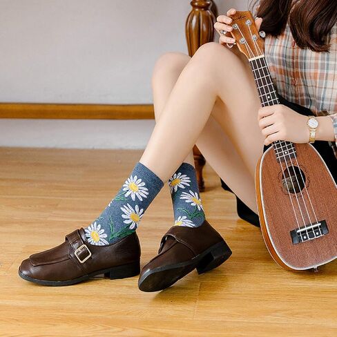 جوارب Xiaomaizi النسائية اللطيفة والمبتكرة غير الرسمية، جوارب ملونة مضحكة منقوشة من القطن للكاحل مقاس 6-9 in Kuwait