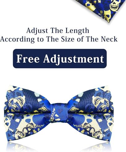 مجموعة ربطات عنق على شكل جمجمة من QCWQMYL للرجال في حفلة الهالوين بجيب مربع وربطة عنق مربعة in Kuwait