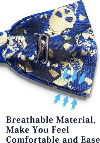 مجموعة ربطات عنق على شكل جمجمة من QCWQMYL للرجال في حفلة الهالوين بجيب مربع وربطة عنق مربعة in Kuwait