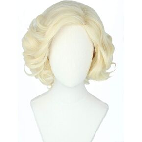 Women Wigs Balck Short Curly Wavy Halloween Costume Cosplay Synthetic Fiber Wig in Saudi Arabia