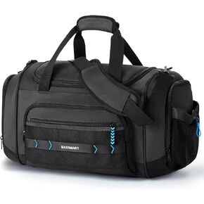 BAGSMART Gym Bag for Men & Women, Sports Travel Duffel Bag Carry-on Bag, Lightweight Weekend Overnight Bag with Shoe Compartment & Wet Pocket, Water-resistant Workout Duffle Bag for Travel Gym -Black