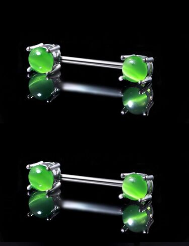 Oufksiyy 12 زوجًا من حلقات الحلمة الأنيقة CZ Stone Nipple Barbell Piercing 316L من الفولاذ المقاوم للصدأ 14G حلمة اللسان BarBell مجوهرات ثقب الجسم للنساء مجوهرات in Kuwait
