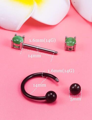 Oufksiyy 12 زوجًا من حلقات الحلمة الأنيقة CZ Stone Nipple Barbell Piercing 316L من الفولاذ المقاوم للصدأ 14G حلمة اللسان BarBell مجوهرات ثقب الجسم للنساء مجوهرات in Kuwait