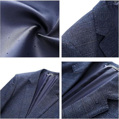 Mens Plaid Suit Tweed Slim Fit 2 Piece Casual Suits for Men One Button Tuxedo Suits Set （Blazer Jacket & Pants Set） in Saudi Arabia