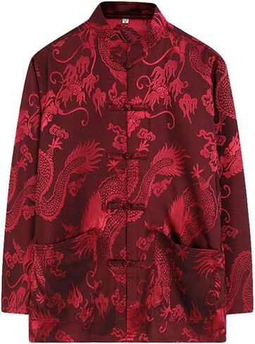 wecotton Tang Suit Men Hanfu Chinese Traditional Clothes Kung Fu Shirt Uniform Long Sleeved Coat Tops and Pants in Saudi Arabia