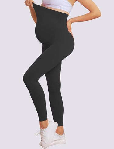 QoBexim Maternity Leggings Over The Belly Ultra-Stretch Pregnancy Yoga Pants Bump Support Workout Leggings Full Length XS-3X in Saudi Arabia