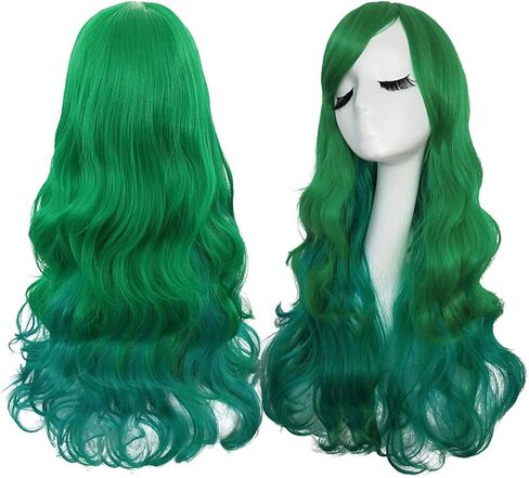 Curly Cosplay Wig Long Hair Heat Resistant Spiral Costume Wigs Anime Fashion Wavy Curly Cosplay Daily Party Black 32" 80cm in Kuwait
