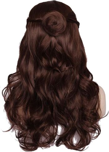 ColorGround Long Straight Purple Braided Wig with two Buns for Cosplay and Cons in Saudi Arabia