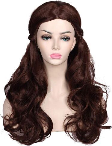 ColorGround Long Straight Purple Braided Wig with two Buns for Cosplay and Cons in Saudi Arabia