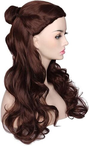 ColorGround Long Straight Purple Braided Wig with two Buns for Cosplay and Cons in Saudi Arabia