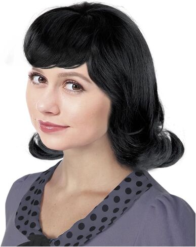 60s Black Flip Wig Jackie Costume Wig 50s Wig For Women Wig in Saudi Arabia